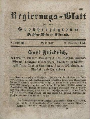 Nr. 31 : 9. November 1850