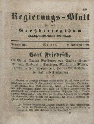 Nr. 31 : 9. November 1850