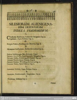 Index I. Praenominum
