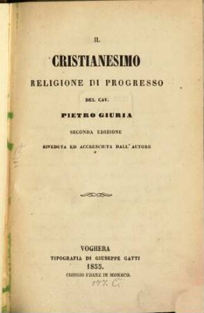 Il Cristianesimo : Religione di progresso