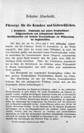 Zehnter Abschnitt. Fürsorge für die Kranken und Gebrechlichen