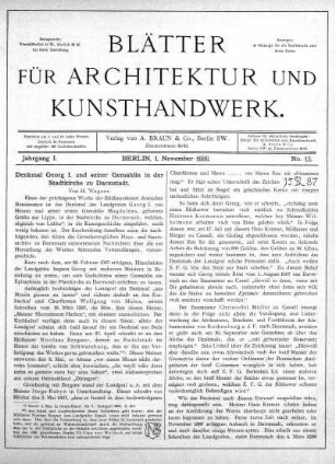 No. 13, 1. November 1888