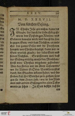 XXXV. Vom Kirchen Gesang