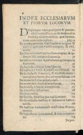 Index Ecclesiarum Et Piorum Locorum.