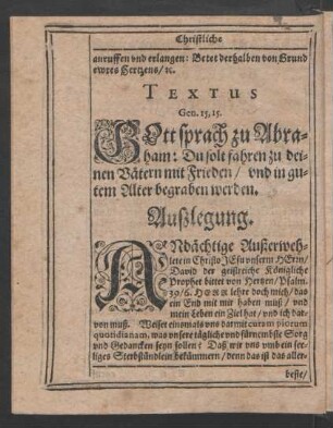 Außlegung.