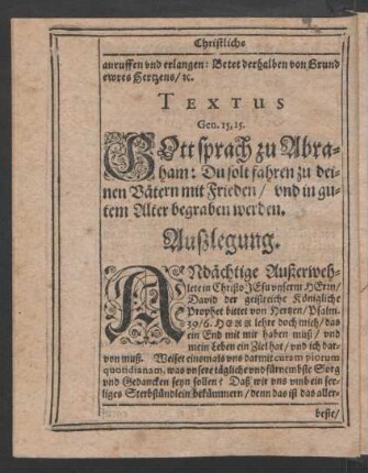 Außlegung.