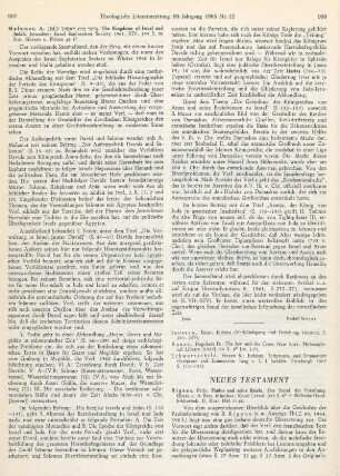 907-908 [Rezension] The kingdoms of Israel and Judah