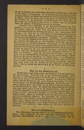 Etat für das Reichsjustizamt.