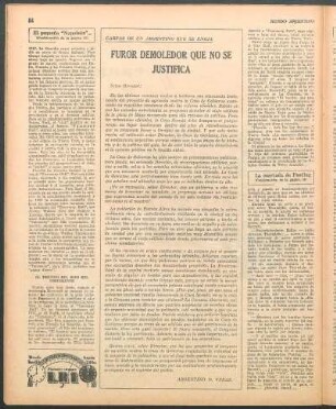 Furor demoledor que no se justifica : Cartas de un argentino que se enoja