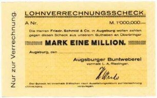 Geldschein / Notgeld, 1 Million Mark, 1923
