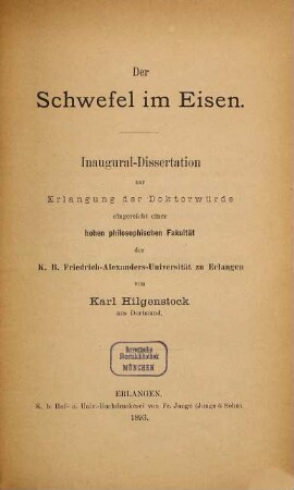 Der Schwefel im Eisen