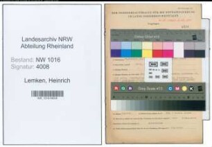 Entnazifizierung Heinrich Lemken , geb. 18.11.1901 (Ingenieur)