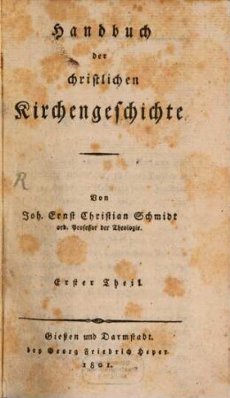 Handbuch der christlichen Kirchengeschichte, 1