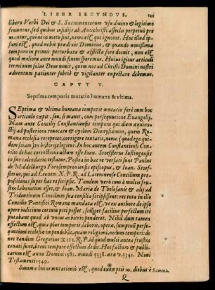 Caput V. Septima temporis mutatio humana & ultima.