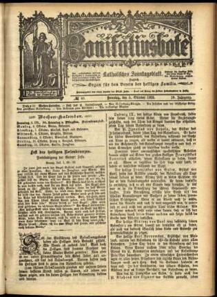 Erste Ausgabe vom Sonntag, den 05. Oktober 1902.