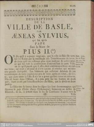 Description De La Ville De Basle