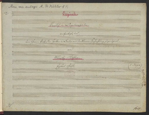 6 Stücke für Tasteninstrument; org