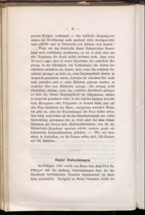 Eigene Beobachtungen