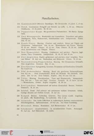 Metallarbeiten (Nr. 212-243)