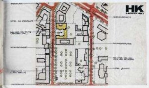 Gewerbe- und Hotelerweiterung Uhlandstraße/Kantstraße/Fasanenstraße (nicht realisiert) – Lageplan. Berlin-Charlottenburg/Wilmerdorf, Uhlandstraße 190-194, Kantstraße 15, Fasanenstraße 6