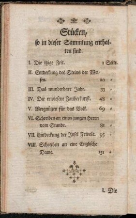 Stücken, so in dieser Sammlung enthalten sind.