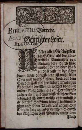 Vorrede. Geneigter Leser.