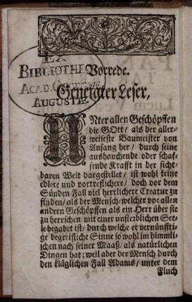 Vorrede. Geneigter Leser.