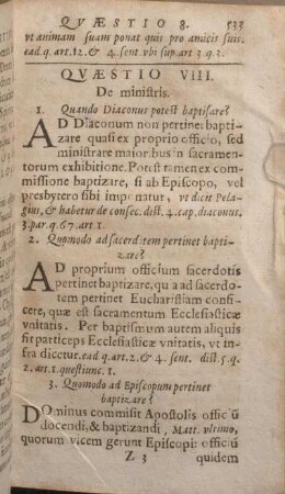 Qvaestio VIII. De ministris.