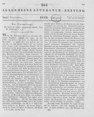 Schmieder, H. E.: Der Geist der unirten evangelischen Kirche. H. 1-2. Leipzig: Vogel 1845-46 (Forsetzung von Nr. 243)
