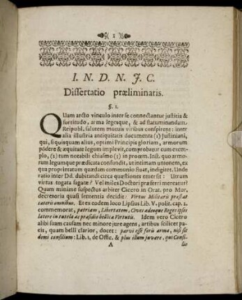 Dissertatio præliminaris.