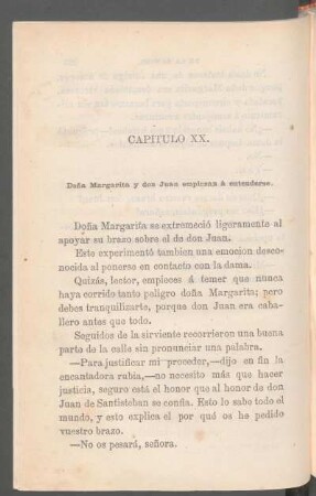 Capítulo XX. - Doña Margarita y don Juan empiezan á entenderse.