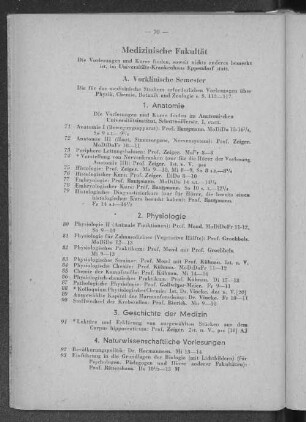 A. Vorklinische Semester
