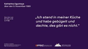 Interview mit Katharina Oguntoye im Rahmen des Projektes "Friedliche Revolution"? Lesbisch-feministische Perspektiven auf 1989