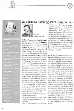 Aus dem ZA Hamburgischer Bürgervereine