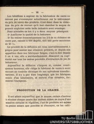 Production de la graine