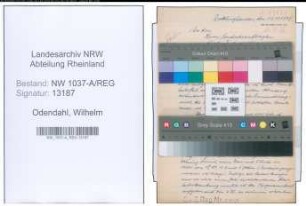 Entnazifizierung Wilhelm Odendahl , geb. ()