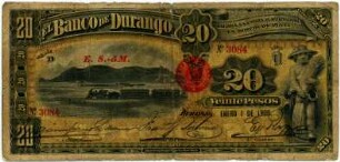 Geldschein, 20 Pesos, 1.1.1900