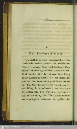 IV. Das Büvette-Zimmer