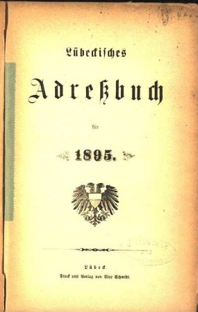 1895: Lübeckisches Adreßbuch für 1895.