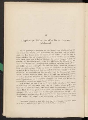III. Doppelchörige Kirchen vom elften bis ins vierzehnte Jahrhundert.