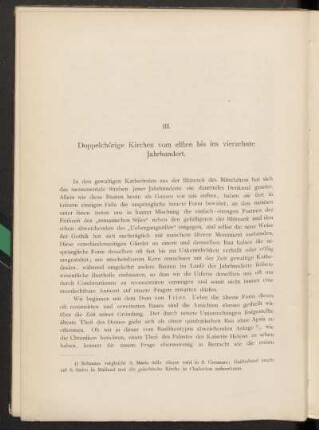 III. Doppelchörige Kirchen vom elften bis ins vierzehnte Jahrhundert.