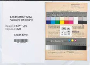 Entnazifizierung Ernst Esser, geb. 25.12.1885 (Sachbearbeiter)