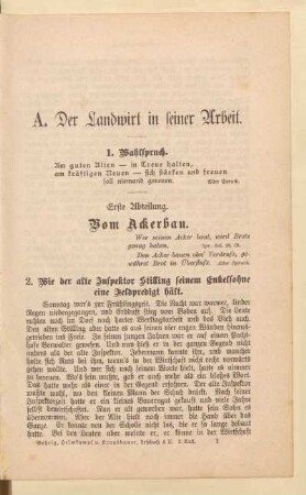 Vom Ackerbau