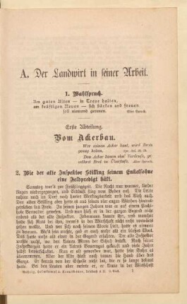 Vom Ackerbau