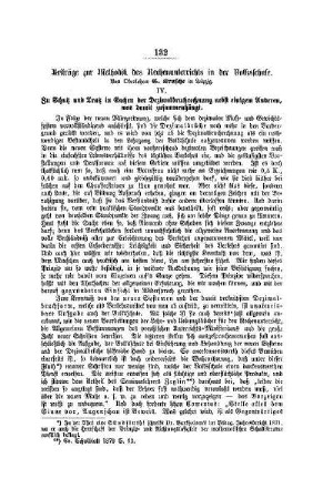 Beiträge zur Methodik des Rechenunterrichts in der Volksschule