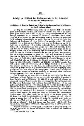 Beiträge zur Methodik des Rechenunterrichts in der Volksschule