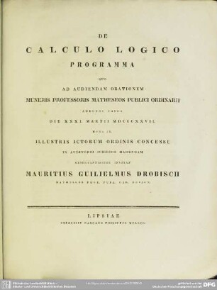 De Calculo Logico Programma