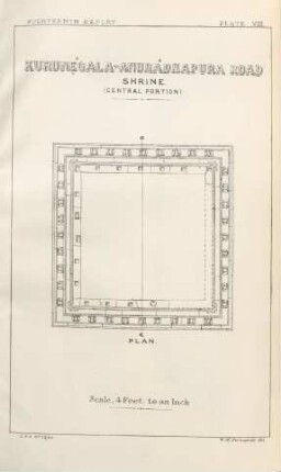 Plate VIII. Kurunégala-Anurádhapura Road. Shrine. (Central Portion)