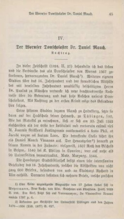 45-55 Der Wormser Domscholaster Dr. Daniel Mauch : Nachtrag
