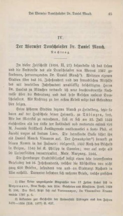45-55 Der Wormser Domscholaster Dr. Daniel Mauch : Nachtrag